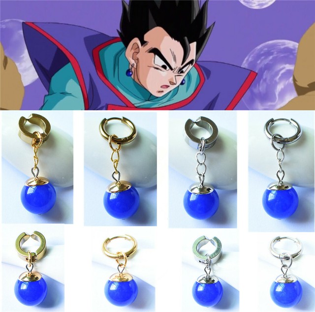 Son Goku Vegetto Potara Cosplay Pendientes Son Gohan Azul Pendiente Juegos con disfraces