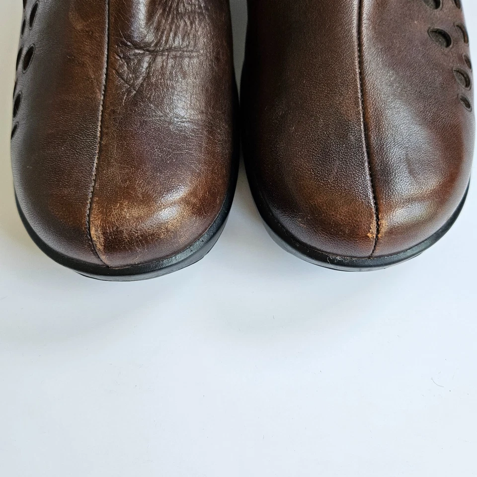 Privo by Clarks Zapatos Para Mujer 8M Zuecos Mules Cuñas Sin Cordones Cuero Marrón 71338 Foto 4 de 4