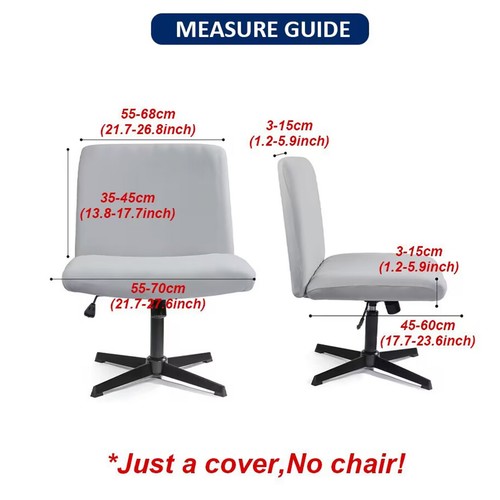 Armless Office Chair Slipcovers Stretch Computer Rotating Chair Protector Cover - Picture 18 of 66