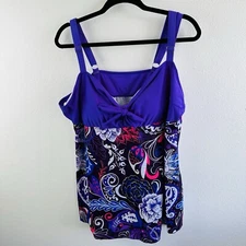 Purple Paisley Bathing Suit Top Size 3X Swim Top Tankini