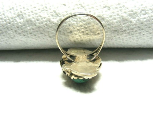 Vtg. Sterling Silver Malachite Ring - Picture 8 of 9