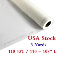 USA Stock! 3 Yards Polyester Silk Screen Printing Mesh Fabric 110M 43T - 108" L