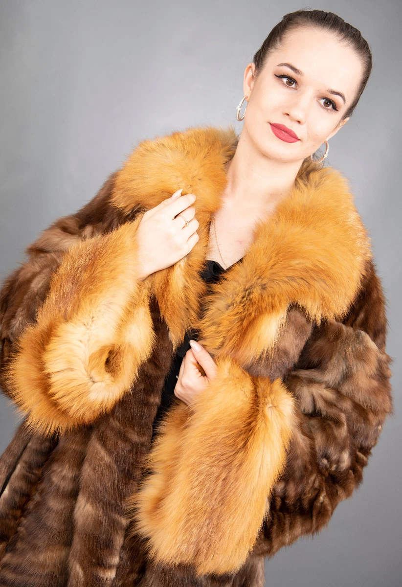 5708 GORGEOUS REAL RUSSIAN BARGUZIN SABLE FUR COAT SWINGER