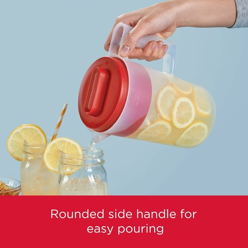 Rubbermaid 2 Quart 1 Pack Red Plastic Simply Pour Pitcher with Multifunction Lid - Picture 3 of 8