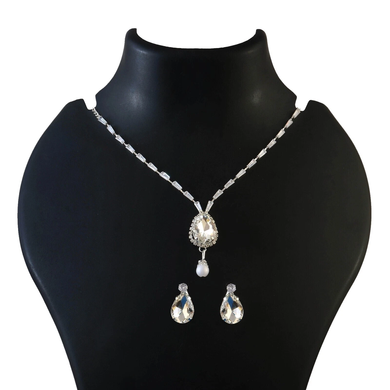 Silver Plated Cubic Zirconia Fashion Jewelry Sets