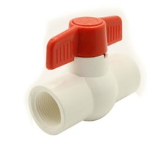 Thrifco 1 Inch PVC Threaded Ball Valve - Red Handle - 6415422