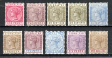 Gibraltar 1886-98 Queen Victoria issues between SG 9 and 45 MLH