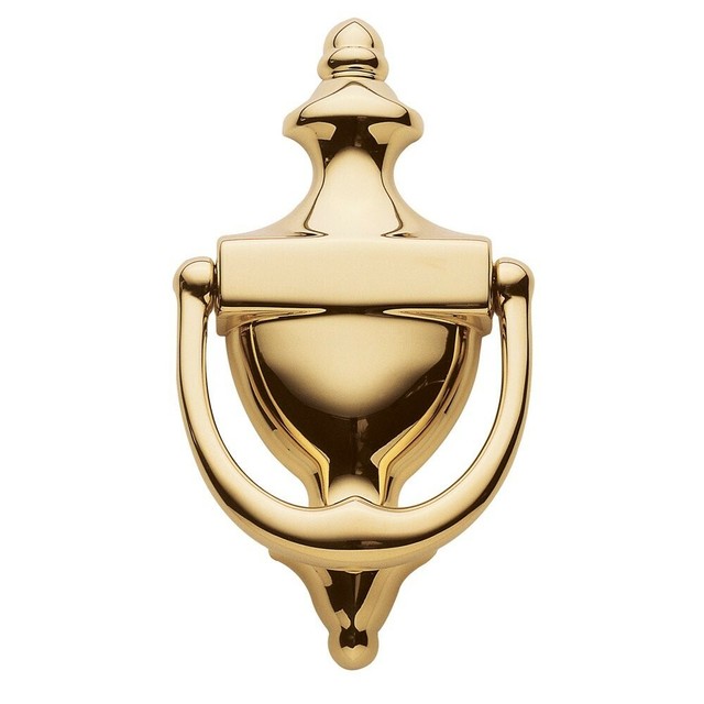 Ives By Schlage Colonial Brass Door Knocker, 61/2" x 31/2", 3