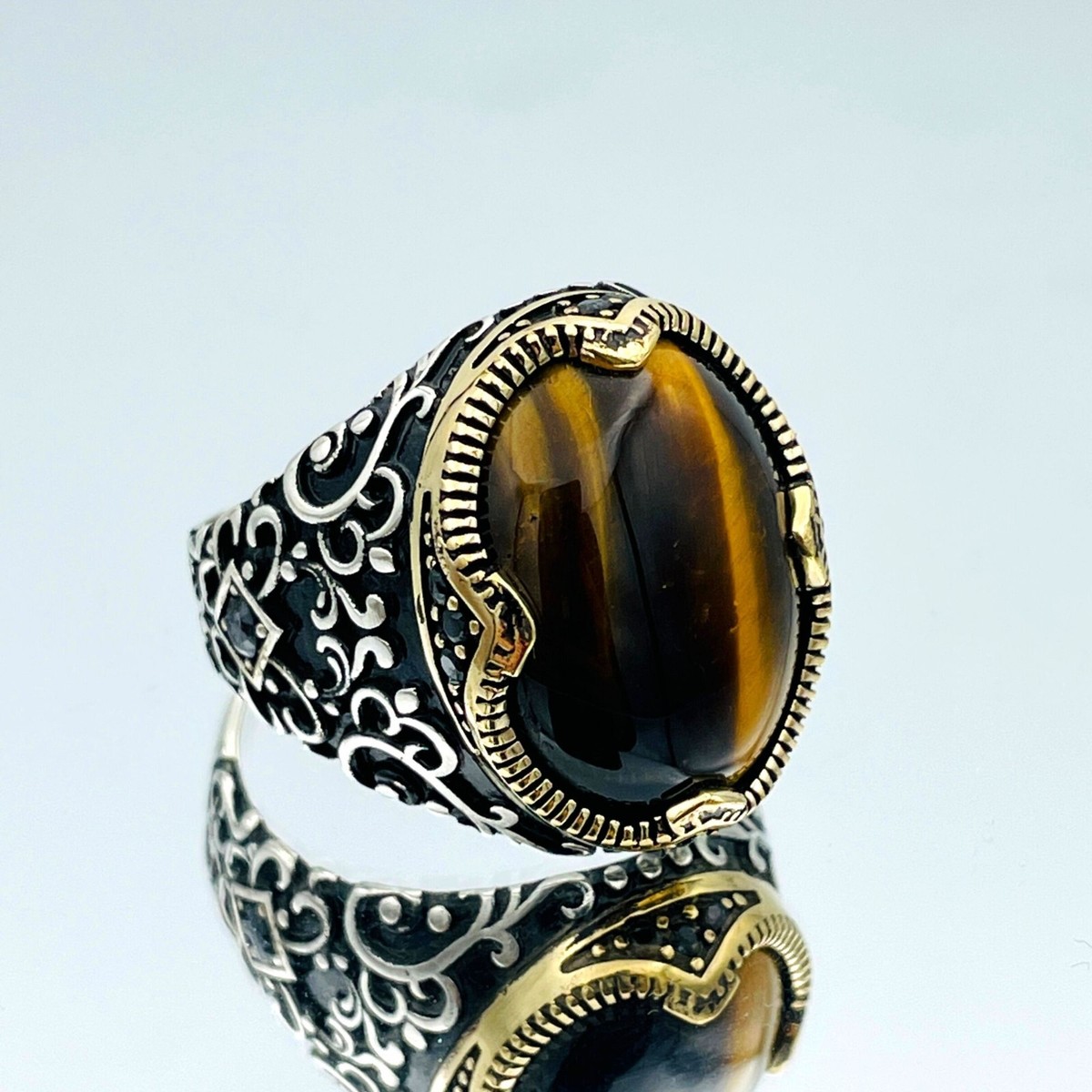 SILVER925 TIGER EYE DESIGN RING/シルバー/リング Amazon.com: 925 Sterling Silver Ring For Womens Tigers Eye