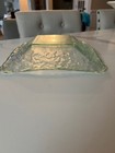 Recycled Art Glass Square Bowl Textured Aqua Green 9 Inch Square Excellent Cond — photo 4