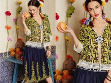 Desigual Blue & Gold Mexican Inspired Natasha Jacket Rrp�159