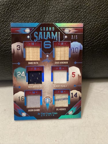 2022 LEAF IN THE GAME USED SPORTS GRAND SALAMI 6 BABE RUTH,KEN GRIFFEY JR # 3/5 - Picture 3 of 7