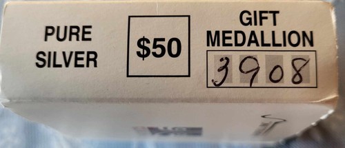 1994 Eaton 125e 50$ Silver Coin 1869-1994 Serial Number on Rim: 3908 Sealed +Box - Picture 5 of 5