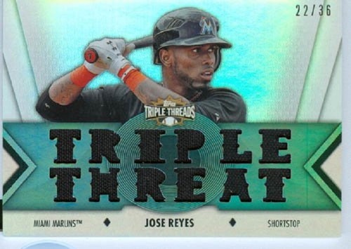 2012 Topps Triple Threads Jose Reyes Game Worn Jersey Card #'d 36 - Marlins