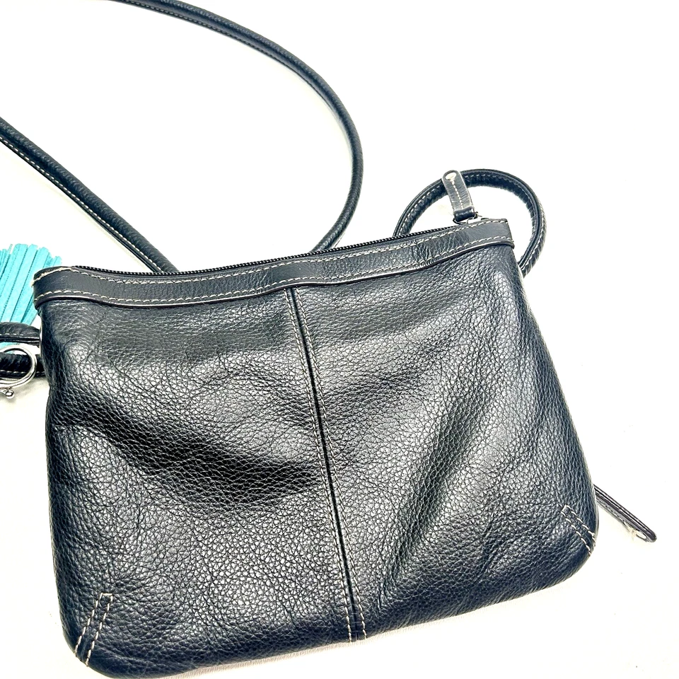 :Cartera organizadora bandolera de cuero negra TIGNANELLO auténtica de moda Foto 4 de 4