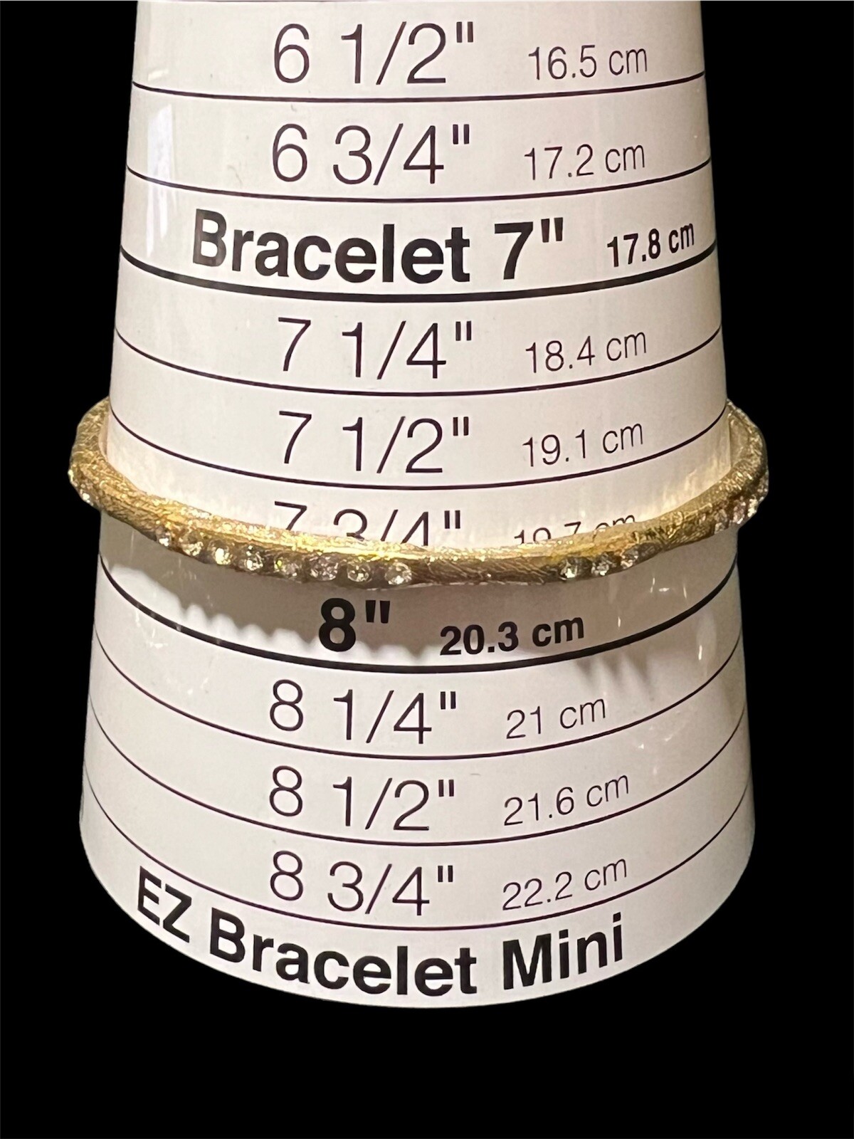 Textured Gold Tone Stackable Bangles With Rhinest… - image 9