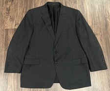 Jos A Bank Reserve Tailored Fit Mens Two Button Blazer Plaid Gray Wool Size 46R