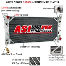 2 Rows Aluminum Radiator For 2001-2002 Chevy Silverado GMC Sierra 2500 3500 8.1L
