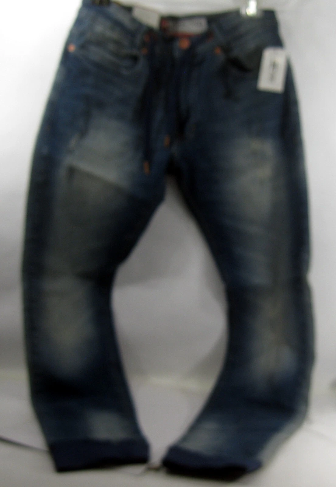 JORDAN CRAIG Joggers denim blu lavaggio invecchiato UOMO taglia 30 32