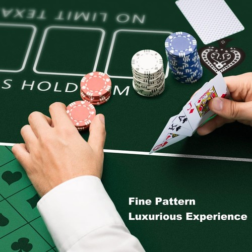 70 x 35 Inch , 8 Players Texas Hold'em Poker Rubber Mat Poker Topper for Tabl... - Picture 8 of 9
