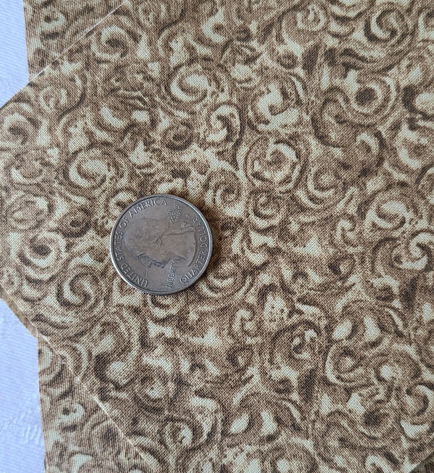 Lot Of 50-5" X 5" Fabric Squares Brown Swirls Tone On Tone Quilting Sewing Craft - Image 2 of 2