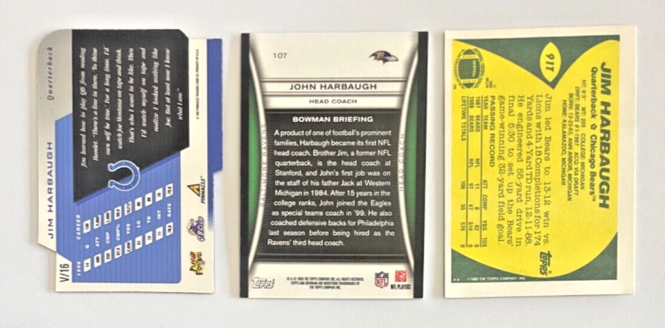 2008 JOHN HARBAUGH BOWMAN *GOLD* ROOKIE COACH CARD RC #107 BALTIMORE RAVENS - Image 2 of 2