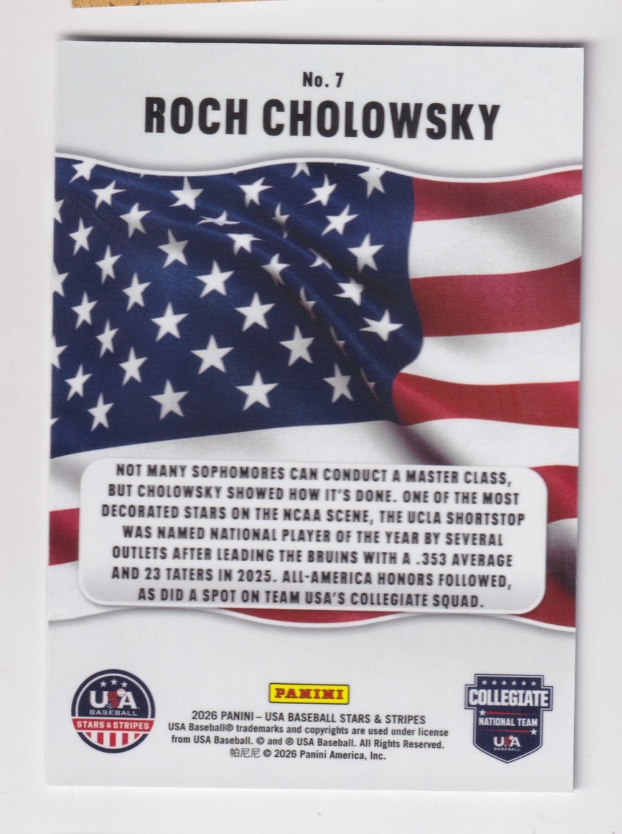 2026 USA Stars & Stripes Prizm ALL AMERICAN #7 ROCH CHOLOWSKY RC