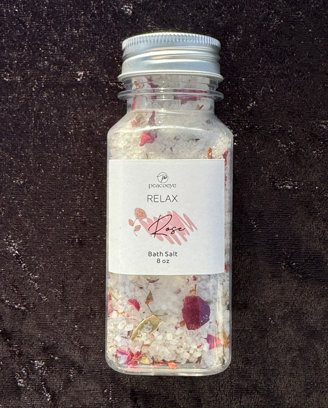 Peacoeye Relax Rose Bath Salts 8 oz Unisex - White & Pink Color