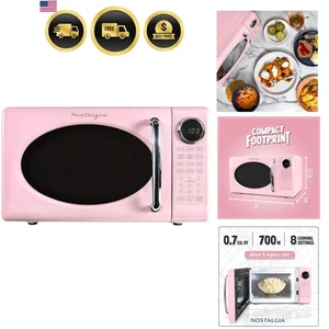 Four à micro-ondes rétro - 0.7 Cu Ft, 700-Watt Taille de comptoir avec...