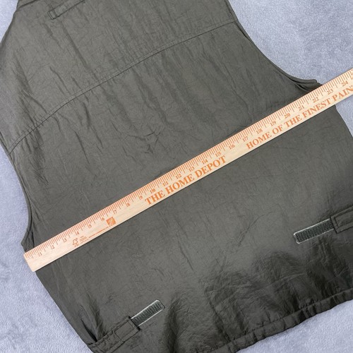 Gilet vintage Gap uomo verde medio utilità militare escursionismo pile zip giacca Y2K - Foto 9 di 11