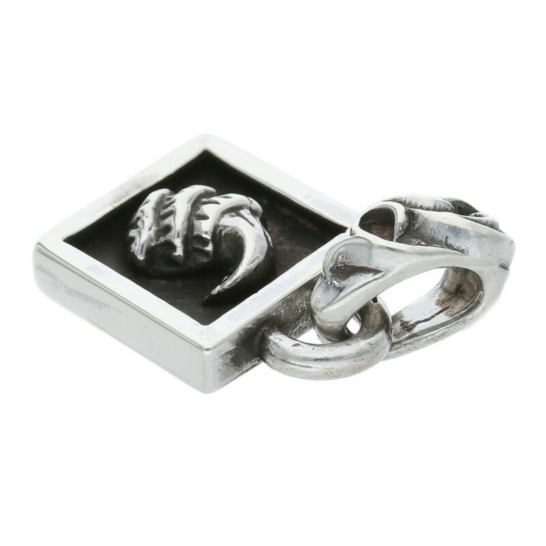 【クロムハーツ】ネックレスTOP-FRAMED CROW Chrome Hearts FRAMED CROW flame owl charm silver necklace