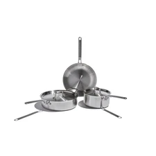 Heritage Steel Eater Series 5 Piece Essential Cookware Set 5-Ply Stainless Steel