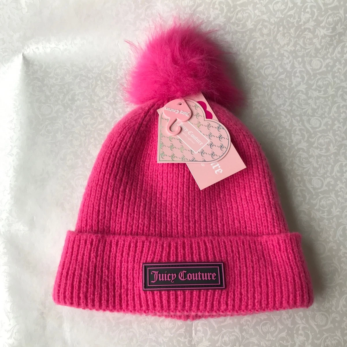 Juicy Couture Hot Pink Fur Hat and Gloves Handmade Pink Fur Mittens, Pink Fur Gloves, Pink Winter  main image 4
