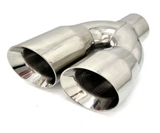 Exhaust Tip 3.00" Inlet 4.00" Outlet 12.00" long WDWDS304012-300-SS Dual Round S