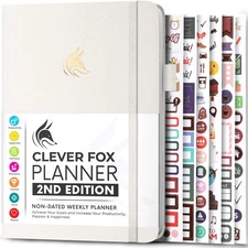 Clever Fox Planner 2nd Edition – Colorful Weekly & Monthly Goal Planner, Time 