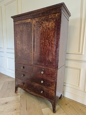 An Antique Early Victorian Linen Press Wardrobe Chest of Drawers ~Delivery Avail
