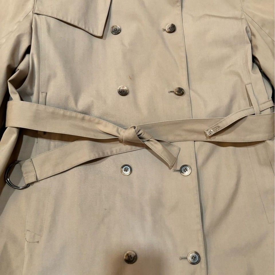 London Fog vintage tan Double-Breasted belted Trench Coat | eBay