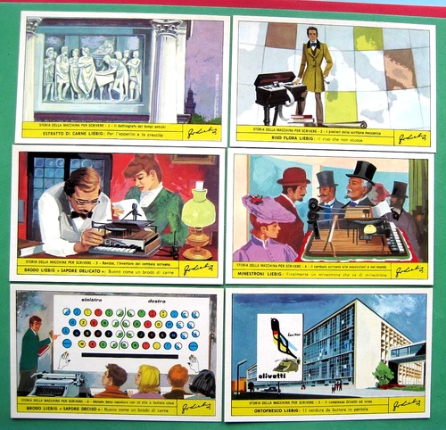 LIEBIG - S1857   F1854 - HISTORY OF THE TYPEWRITER - SET OF 6 - 1972 - ITALIAN