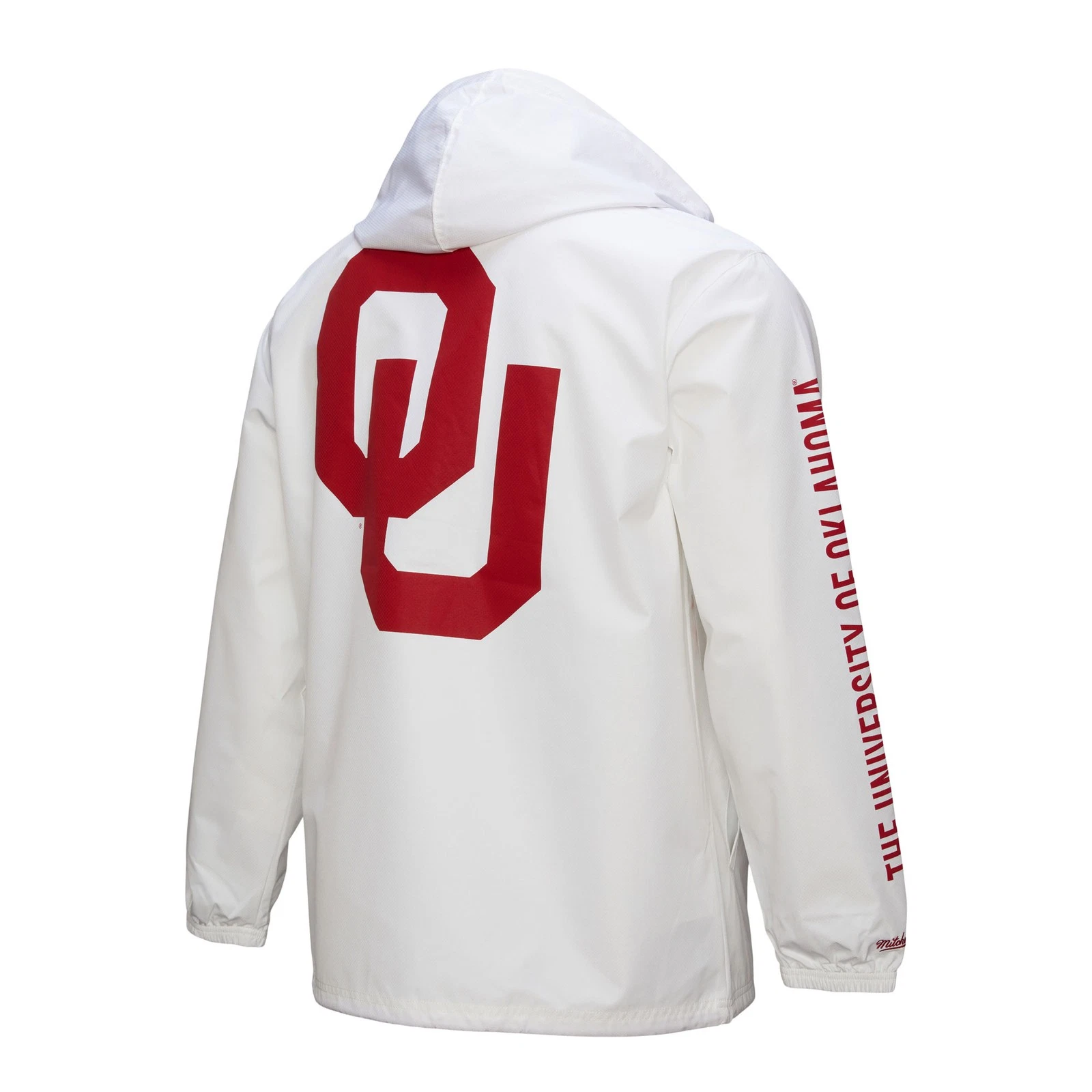 Giacca con cappuccio uomo Mitchell & Ness bianca Oklahoma Sooners Coaches full snap