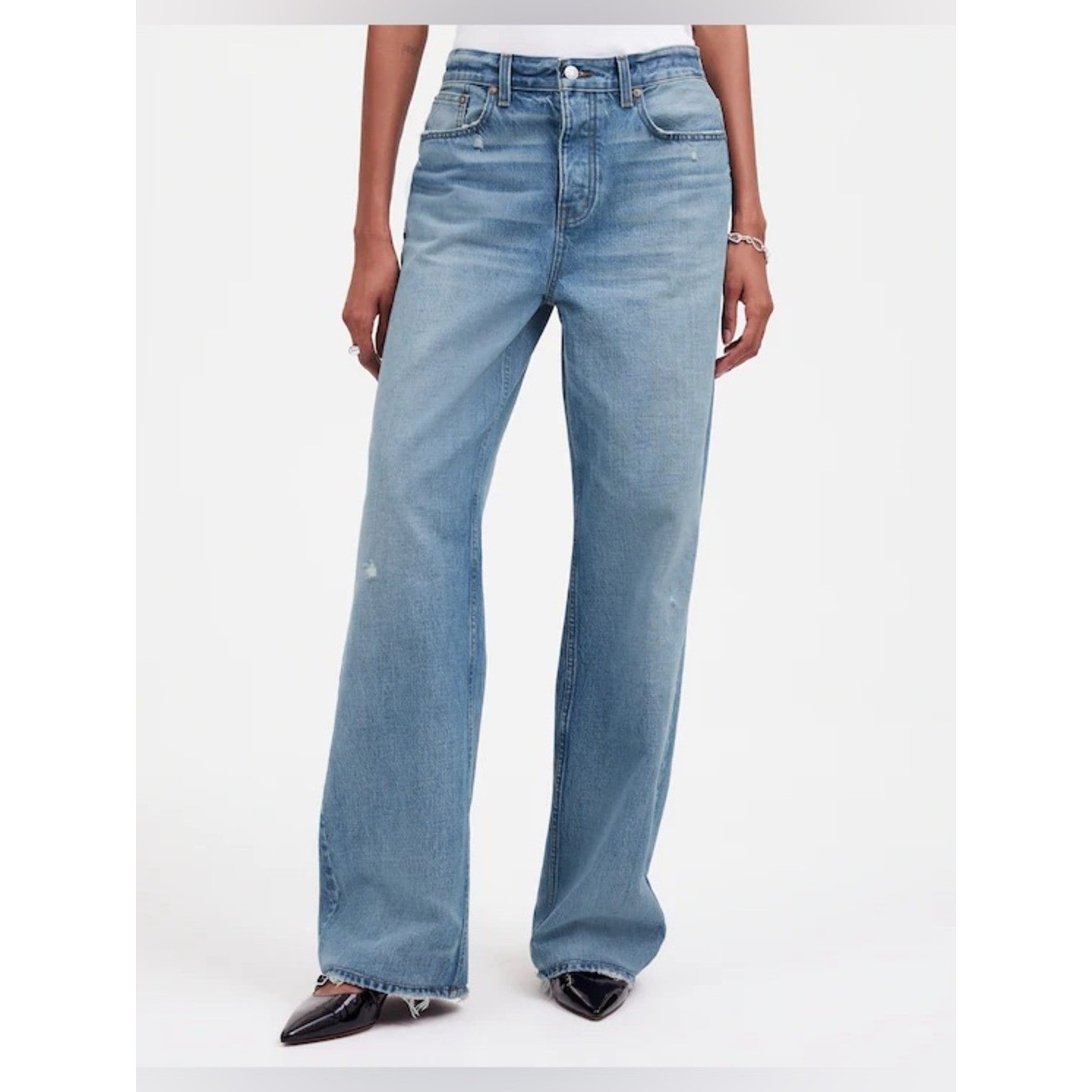 Madewell The Low-Slung Baggy Wide Leg Jeans in Hamburg Wash Size 29 NWT