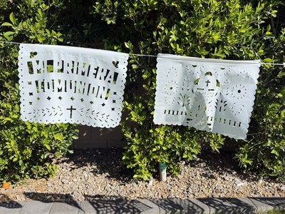 First Communion/primera Comunion Papel Picado Banner 3pack white