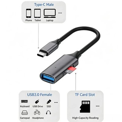 USB C to USB 3.0 Adapter 1 Pack Type C Male USB Female OTG Cable for Samsung iPh