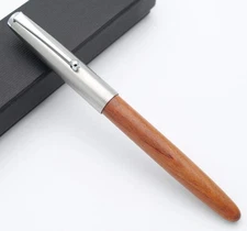 JINHAO 51A Wooden Fountain Pen Steel Cap (Red GuiBao Wood, Extra Fine Nib 0.3...