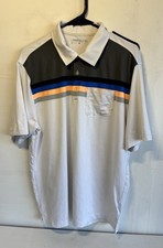 Nike Golf Dri-FIT Mens L Striped Polo Short Sleeve Pocket Moisture Wicking