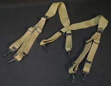 WW2 US Army M1936 Combat Field Load Suspenders 'JB Co 1943' Khaki & Complete VF+
