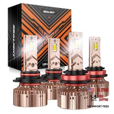 X6S 9005/HB3 H11/H9/H8 Bulbs Combo 900% Ultra-Bright, 60000+ Hrs HB3 9005+H11