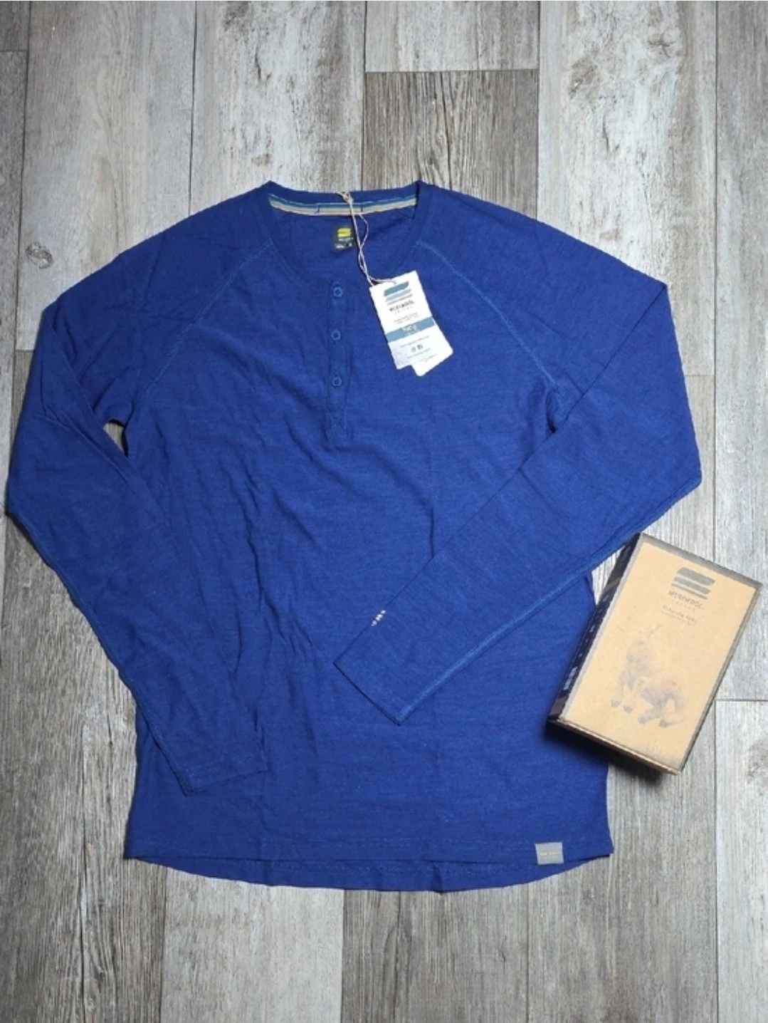 Meriwool Layers 190 Henley Lightweight 100% Extra Fine Merino Wool Longsleeve Md