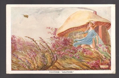 Heather - Solitude Fairy Toadstool House Bee Postcard - SYMONDS, Constance - image 1 of 2