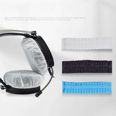 20pcs Disposable Headphone Covers Non-Woven Headset Stretch Sanitary Caps