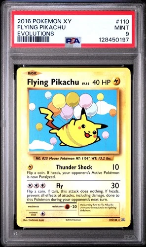 Flying Pikachu 110/108 Evolutions Pokemon PSA 9